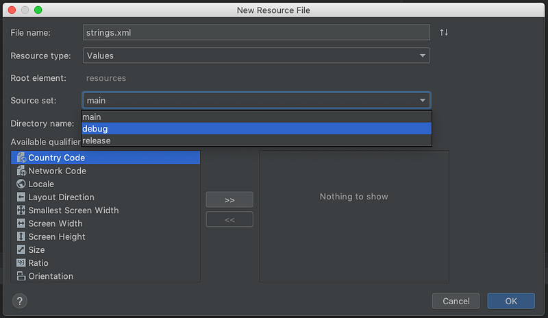 New Resource File dialog