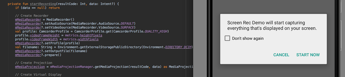 MediaProjection and MediaRecorder